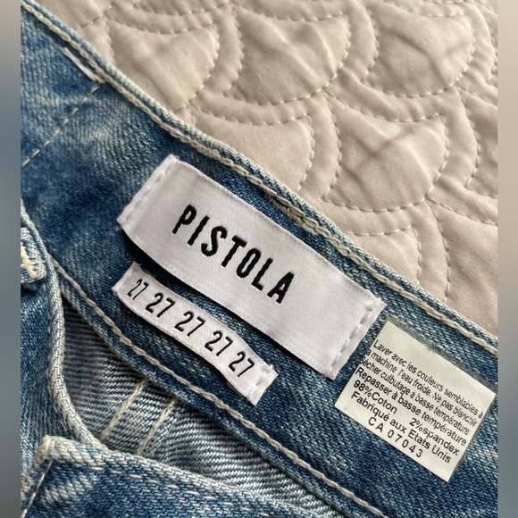 PISTOLA Ripped Jean Shorts With Metallic Pockets Y2K - Picture 7 of 9